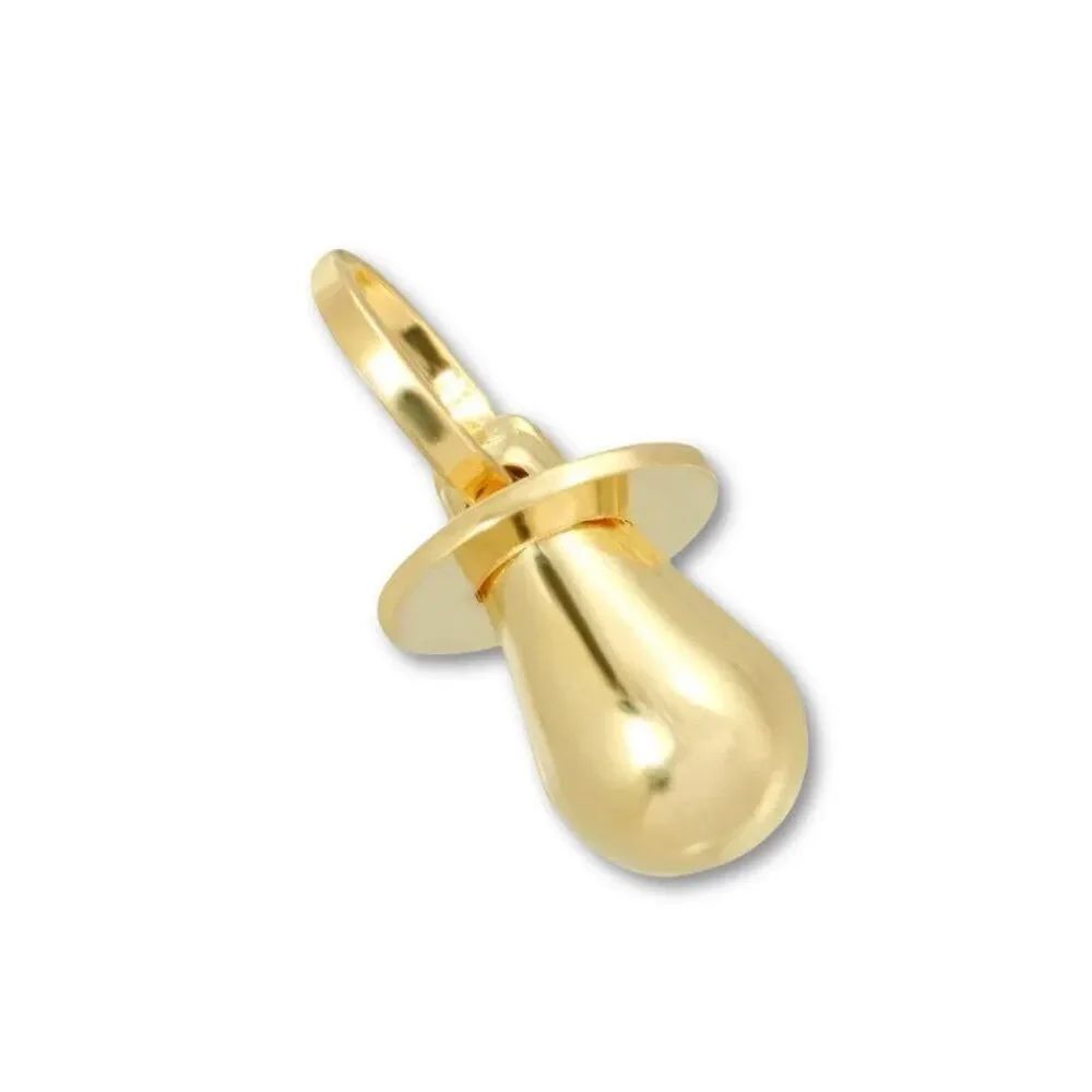 14K Gold Pacifier Pendant | Gold Baby Charm Gift For New Mom By Tehrani Jewelry